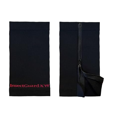 InsectGuard Polainas para garrapatas, tratamiento con permetrina, garrapatas, mosquitos, moscas y más, repelente de insectos, unisex para adultos, Negro -, 8 Inch Extra Wide