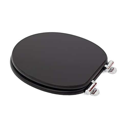 Abattant WC robuste SINOBATH en MDF noir avec frein de chute durable