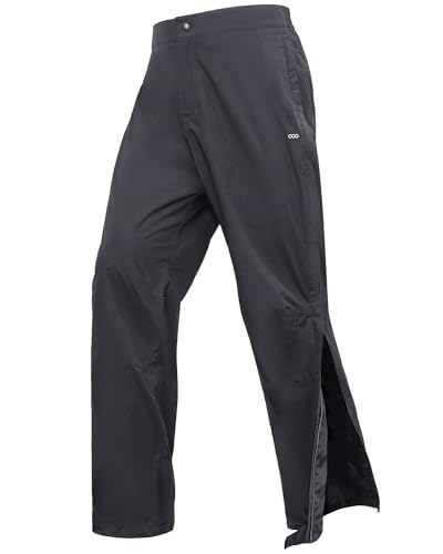33,000ft Men's Waterproof Trousers Lightweight Reflective Hiking Pants with Side-Opening Zipper for Golf Cycling Walking