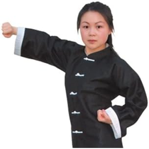 Tiger Claw Kung Fu Top - Black With White Trim - Size 5