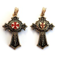 Signum templi ritter con baño de oro de 24 quilates y medalla templaria de 32 x 42 mm