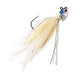 Bass Fishing Hair Jig – 6th Sense Flock Jig – Bucktail, Feather, Tinsel Blend, Strong Hook – 5/16 to 3/4 oz(Shad Ice, 3/4oz.)