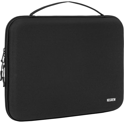 OUUTMEE Funda impermeable para ordenador portátil para MacBook, iPad, Acer, HP, Dell, Asus, con asa, funda protectora para tablet con bolsillo para accesorios, color negro