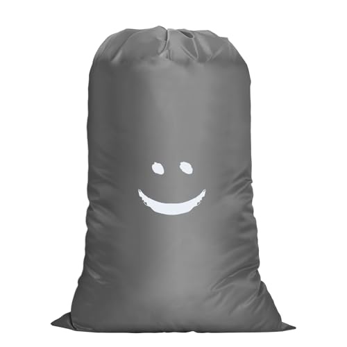 Flintronic Sac à Linge Large, 120L Sacoche à Linge Pliable, Sac Visage Souriant avec Cordon de Serrage, Léger Sacs de Linge Pliables pour Hôtel Dortoir Voyages