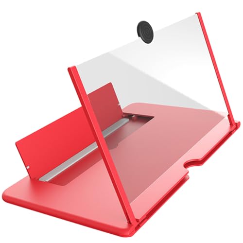Amplificador de pantalla para móviles rojo con lente ABS ligera y visión ajustable