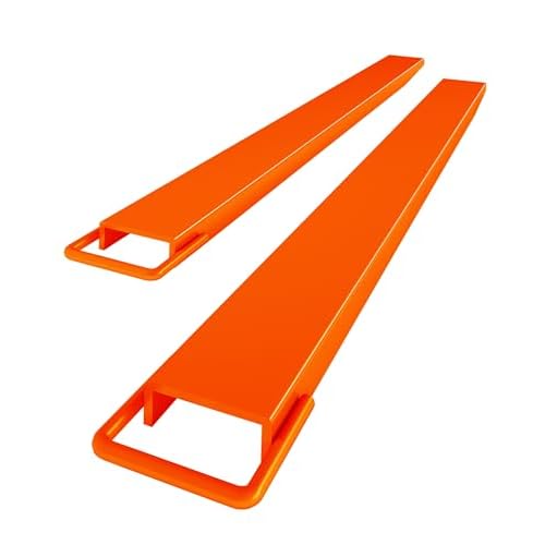 GARVEE Forklift Extensions, 84 in Length 4.5 in Width Fork Extensions for Forklifts, Heavy Duty Steel Forklift Attachment, 1 Pair Pallet Fork Extensions, Orange L84"*W4.5" Orange