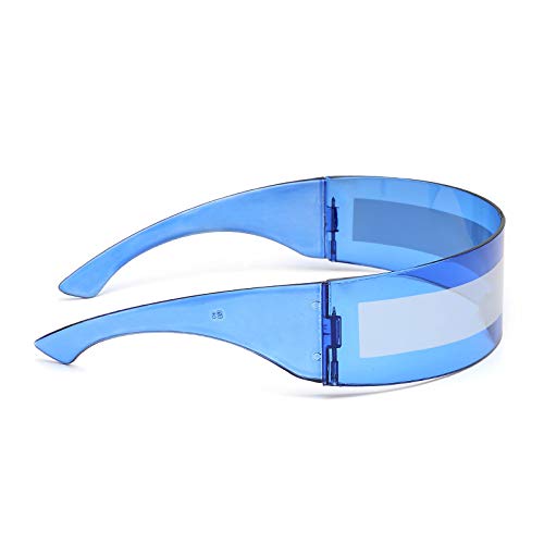 Image of PLOPLO 2 Pack Futuristic Cyclops Monoblock Shield Mirrored Sunglasses Sunglass Glasses