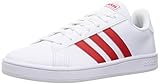 Muster: Mehrfarbig adidas FY8567 Grand Court Base Damen Sneaker Low Lederimitat flexibel sportiv, Groesse 39 1/3, weiß/rot