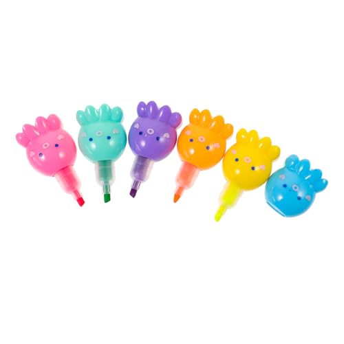 Veemoon Resaltadores Fluorescentes Forma de Pulpo Bolígrafos de Colores Vibrantes para Subrayado y Escritura con Funda de Silicona para Estudiantes y Oficina