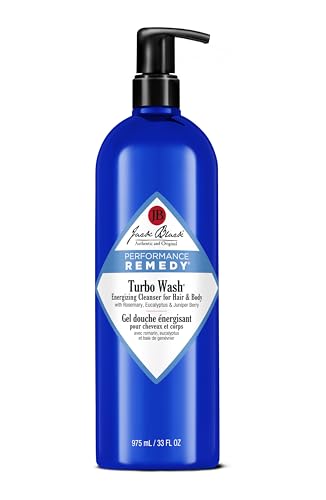 Jack Black Turbo Wash Energizing Body & Hair Cleanser, 33 Fl Oz – Rosemary, Eucalyptus & Juniper Berry – Mens Body Wash, Mens Shampoo, Skin Care, Hair Care, Dual-Purpose Body Wash Men, Sulfate–Free