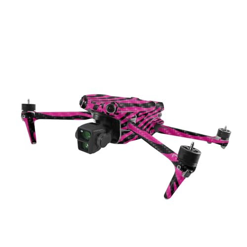 Image of MightySkins Carbon Fiber Skin Compatible with DJI Air 3 - Pink Zebra | Protective, Durable Textured Carbon Fiber Finish | Easy to Apply