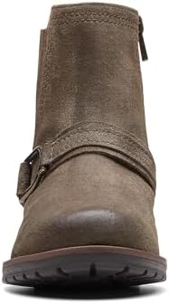 Clarks Women's Aspra Buckle Ankle Boot, Dark Olive Suede, 6 Wide | Image 5