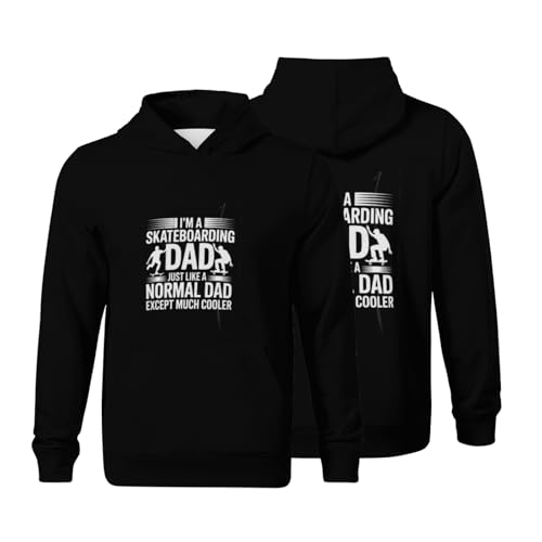 Kids Skateboarding Dad Fathers Gift Skateboard Boys Girls Lightweight Kangaroo Pocket Fleece Hoodies