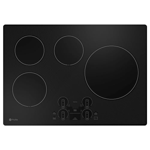 GE Profile PHP7030 30 Inch Wide 4 Burner Induction Cooktop with Chef Connect and Precision Temperature Control - Black