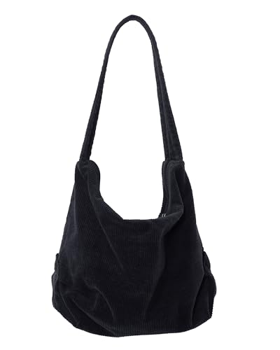 Image of 2026 Corduroy Tote Bag with Zipper Large Casual Handbags Shoulder Purse for Women