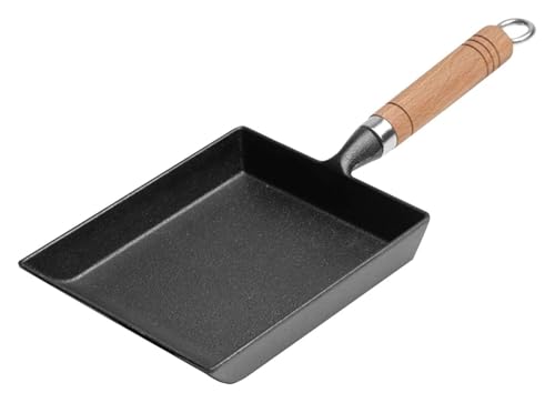 Sartén for huevos fritos Sartén for huevos fritos Sartén de hierro fundido for freír tortilla Tamagoyaki Sartén antiadherente negra Freír huevos panqueques Tapa de olla de cocina Cocina de gas for fre