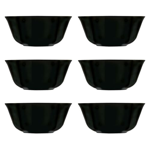 Luminarc Carine Noir 6 bols en verre opale 12 cm Passe au micro-ondes et au réfrigérateur recyclable
