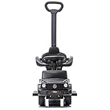Best Ride On Cars 3 In 1 Mercedes G-Wagon Push Car for Toddlers 1 to 3 Years Old, Kids Outdoor Stroller with Music, Horn Sounds, and Handle, Realistic Driving Experience, Black