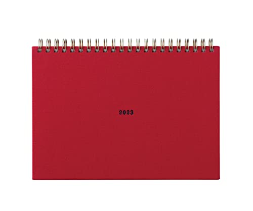 ラボクリップ 手帳 2023年 A5 マンスリー スケッチ 帆布 レッド 2312T01-RD