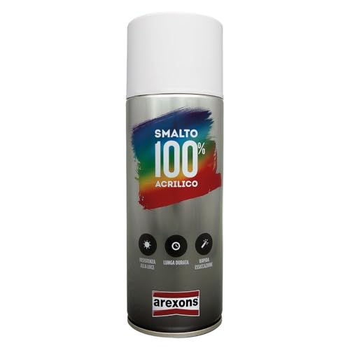 AREXONS SMALTO 100% ACRILICO spray Speciale per Elettrodomestici 400 ml vernice spray universale, smalto acrilico resine di alta qualità, essiccazione rapida, bomboletta spray, uso facile