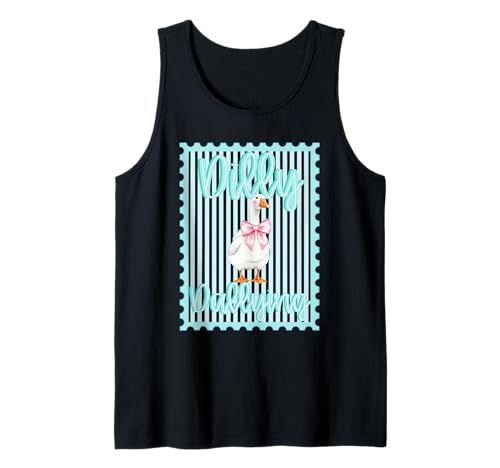 Funny Retro 90s Silly Goose Busy Dilly Dally ING Sarcastic Tank Top