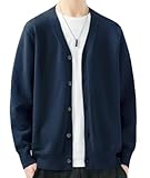 カーディガン メンズ 秋 ニット vネック カジュアル ビジネス 無地 おしゃれ ゆったり 大きいサイズ