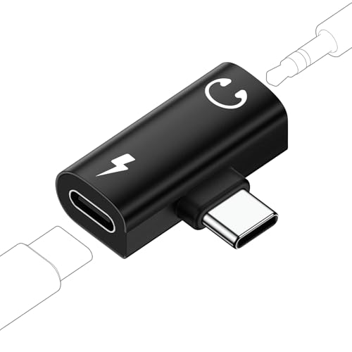 USB C - 3.5mm�I�[�f�B�I�A�_�v�^�[��60W�����[�d�� Samsung Galaxy S26 Ultra/S25/S24/S23/S22/S21/S20/A17/A16/A36/2in1�p Type C to AUX�}�C�N�W���b�N�h���O���w�b�h�z