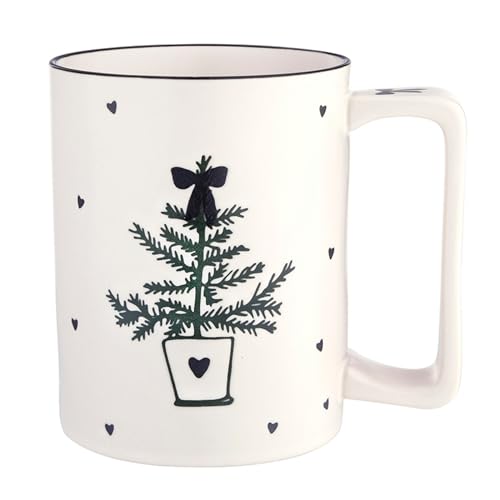 Image of Santa Barbara Design Studio Holiday Ceramic Mug with Gold Foil Detail, 16-Ounces, Little Tree