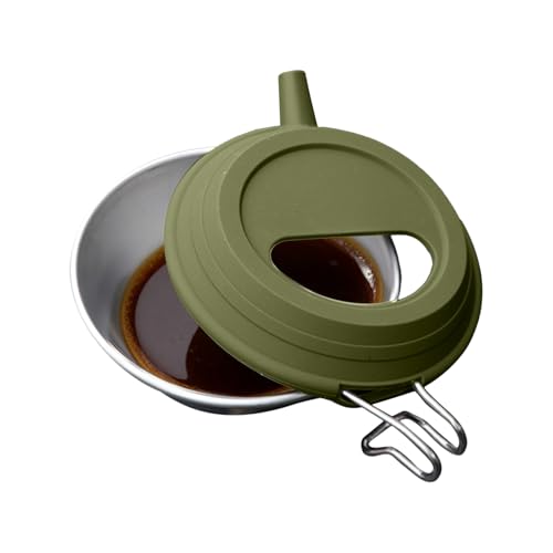 Taza De Camping Con Tapa,Mango Plegable De Acero Inoxidable Con Tapa De Silicona Botella Termó - Taza De Caminar | Para Bebidas Frías Calientes Al Aire Libre Cocinar Y Viajar