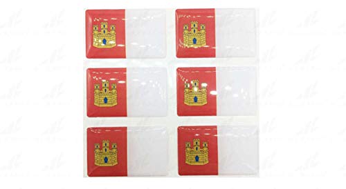 Durabol Autocolante de resina bandeira castelo a mancha retangular 26 x 16 mm 6 unidades