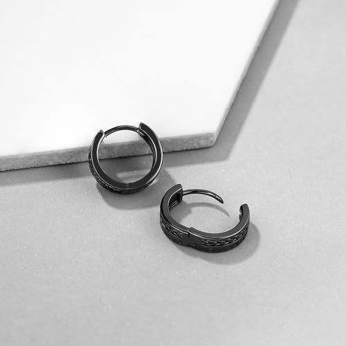 Pendientes vikingos de plata 925 auténtica tallados a mano 3