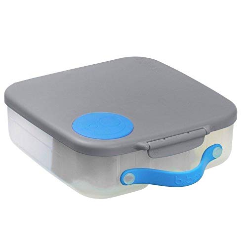 Lunch Box for Big Eaters All Ages - 8.5 Cup Leak Proof Bento Box with 4 Compartments, School Lunch Container with Ice Pack, Dishwasher Safe, BPA-Free, PFAS-Free - Blue Slate