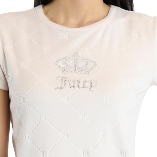 Image of Juicy Couture Women's 2 Piece Velvet Fleece Short Sleeve Shirt and Pants Lounge Sleepwear Set