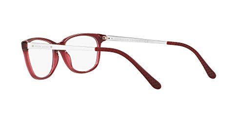 Ralph By Ralph Lauren Women's Rl6135 Rectangular Prescription Eyewear Frames, Shiny Transparent Burgundy/Demo Lens, 54 Mm #TOP4