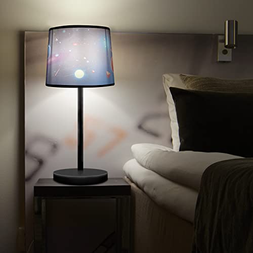 Suweey Desk Lamp Dimmable, Table Lamp 5000K Warm White Wood, Round Shade Bedside Lamp Universe Design Decor Lamp For Bedroom/Nightstand/Dorm/Kids Room/Living Room Or Office Desk (Led Bulb Included) #TOP6