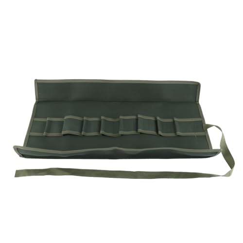 Image of Benytro Garden Tool Bag, 10 Pocket Canvas Roll-Up Organizer, Green