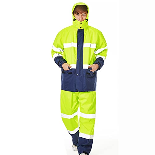 Wasserdichte Regenjacke Mit Hose – Set Für Damen Und Herren, Winddicht, Mit Kapuze Und Reflektierenden Streifen