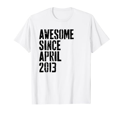 Awesome Since April 2013 11th Birthday Retro T-Shirt