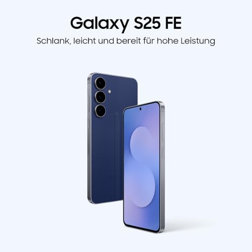 Samsung Galaxy S25 FE mit Galaxy AI, Handy mit Android, 6,7 Zoll FHD-Display, 50 MP Kamera, 128 GB Speicher, 8 GB RAM, 4.900 mAh Akku, Navy, 3 Jahre Herstellergarantie [Exklusiv auf Amazon]