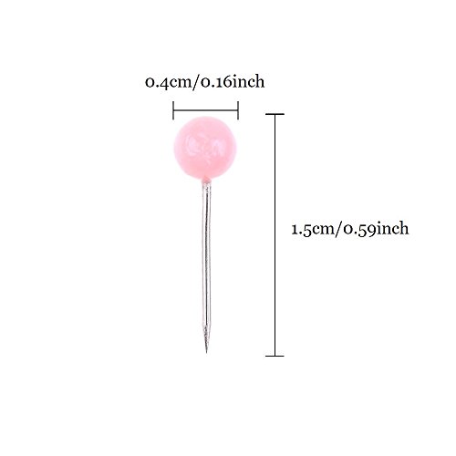 besttou 600 PCS Multi-color Push Pins Map tacks ,1/8 inch Round head with Stainless Point, 10 (Each Color 60 PCS) in reconfigurable container for bulletin board, fabric marking