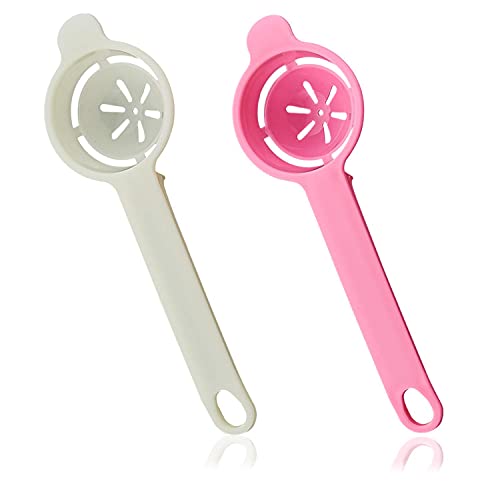 Egg Separator, 2 pcs Egg Yolk Separator, Egg Yolk White Separator Food Grade PP Material Egg White Seperater, Egg Separators Long Handle Big Size for Baking