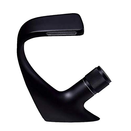 Robinet en cuivre robuste à levier unique noir mat pour lavabo de comptoir moderne