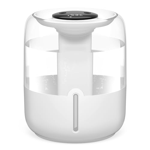 3.8L Humidificador, Top-Fill Humidificador de Aire, Humidificador Bebes Mocos y Tos, 36dB Silencioso, 30H Autonomía, Luz Nocturna Suave, Apagado Automático, Free para Bebés y Plantas