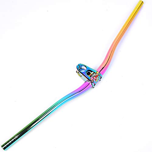 CARACHOME Bicicleta MTB Manillar Colorido Am XC DH Bicicleta de Descenso Bicicleta de Subida Manillar Mountain Road Bike Rainbow Manillar 31.8mm * 760/800mm,A2