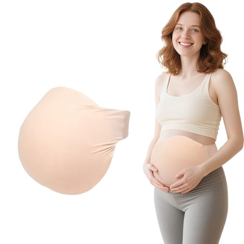 Fake Pregnant Belly Ultra Lightweight Memory Sponge Fake Baby Bump for Maternity Photo Shoot Halloween Cosplay Film Props Realistic Looking Large Twin Size Belly with Adjustable Strap (8-9 Months)