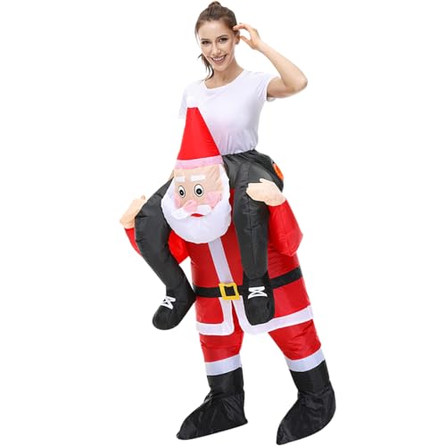 Arokibui Rotes aufblasbares Weihnachtsmann-Kostüm, aufblasbar, Weihnachtsmann-Kostüm, Cosplay, Party, Halloween, Weihnachtsanzug, Weihnachtsparade, Karnevalsanzug