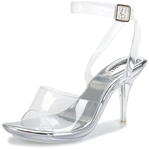 NBUUNBU Clear Heels For Women Transparent Strappy Platform Sandals Ankle Strap High kitten Heel Sexy Slingback Stiletto Comfortable Dress Shoes Open Toe Slip On Mules Pump2
