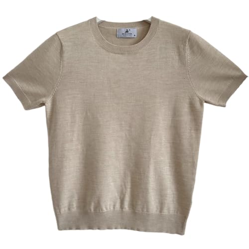 Image of Women's 100% Australian Wool Short Sleeve Base Layer Pullover T Shirt, Lightweight, Casual, Outdoor Travel Style