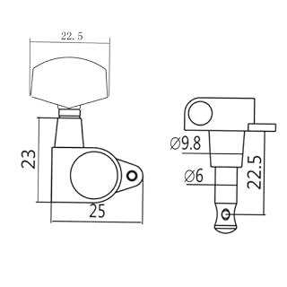 Argent pour accordeurs de Machine de guitare 6 pièces-chevilles de touches mécaniques 3R3L - Les Beatles, Paul McCartney, John Lennon, RIngo Starr, George Harrison Argent pour accordeurs de Machine de guitare 6 pièces-chevilles de touches mécaniques 3R3L – Image 2