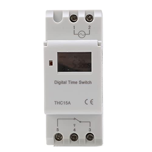Switch de Temporizador Digital LCD Relé de Tiempo de riel semanal programable AC220240V 16A THC15A para Uso Interior y Exterior